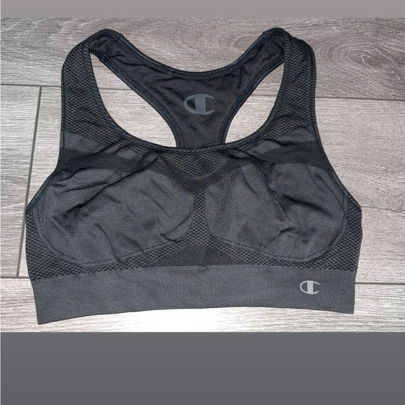 Champion Women’s Sports Bra Size Large Gray/black Athletic Comfort Supportive - Picture 1 of 5